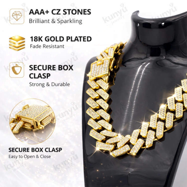 „Iced Out Cuban Link Chain“. „Iced Out Cuban Link Chain“.