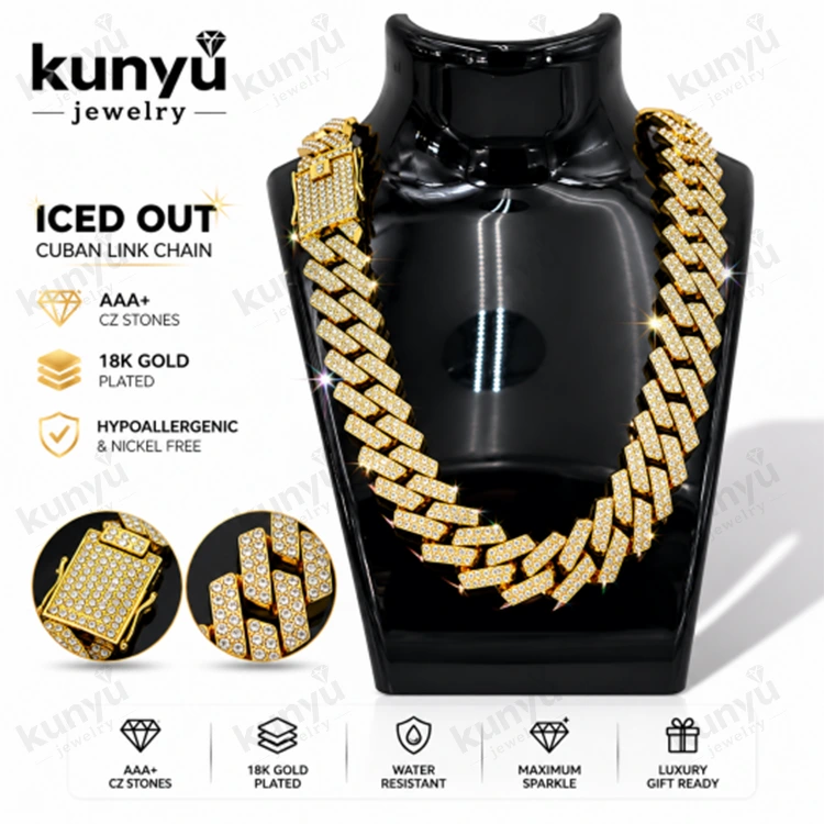 „Iced Out Cuban Link Chain“.